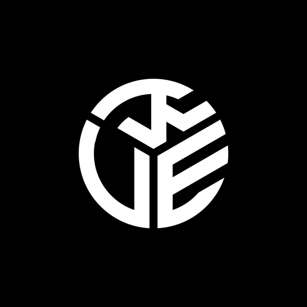 kue-Buchstaben-Logo-Design auf schwarzem Hintergrund. kue kreative Initialen schreiben Logo-Konzept. kue Briefgestaltung. vektor