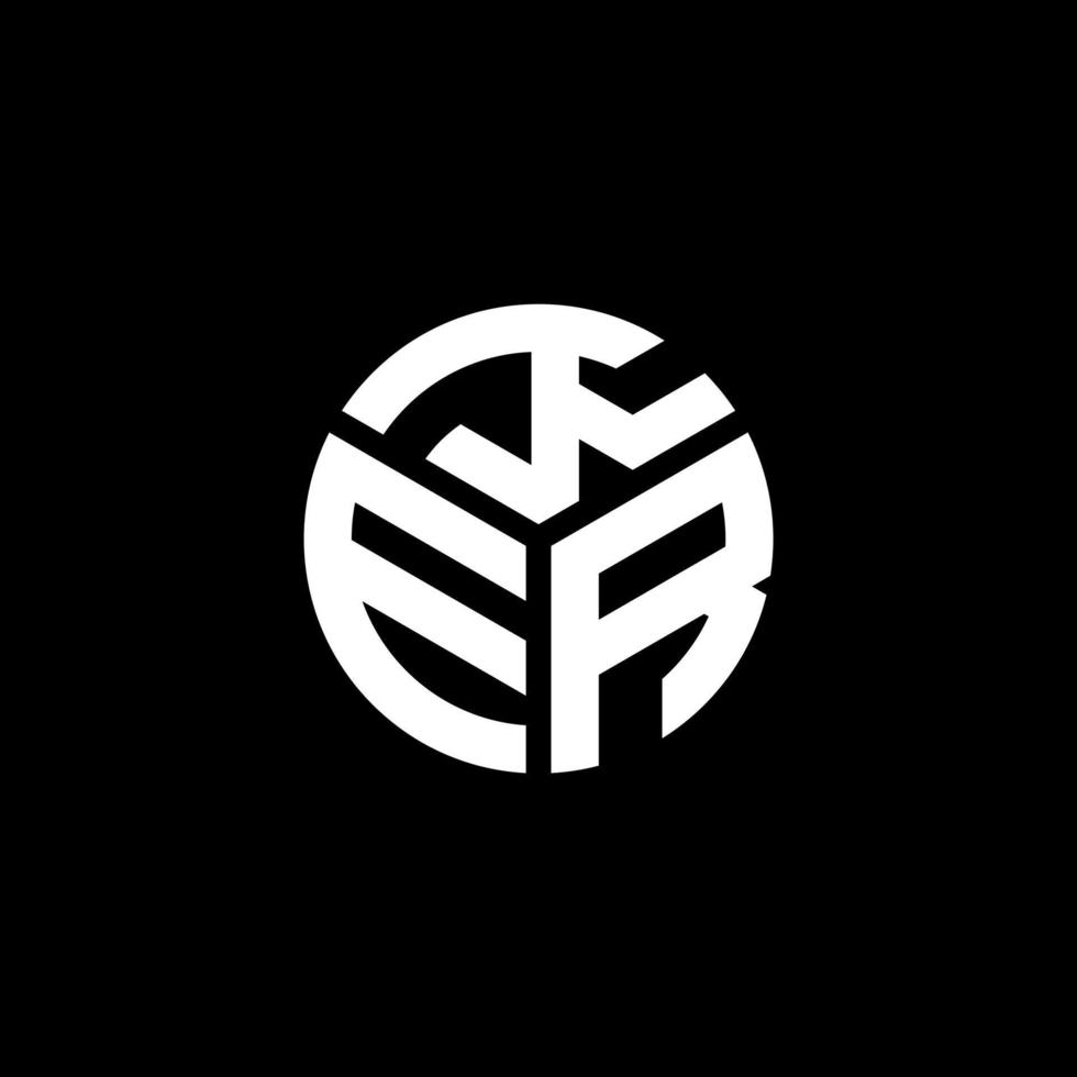 ker-Brief-Logo-Design auf schwarzem Hintergrund. ker kreative Initialen schreiben Logo-Konzept. ker Briefgestaltung. vektor