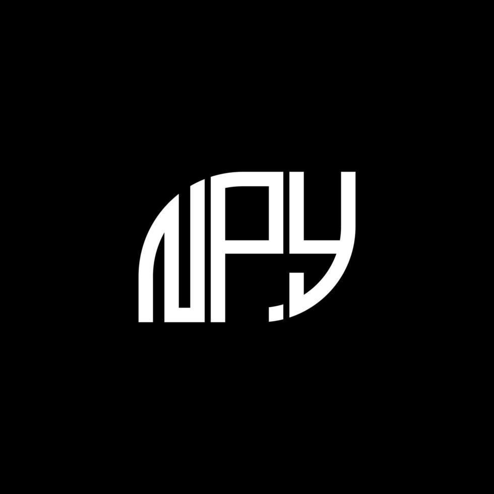 npy-Buchstaben-Logo-Design auf schwarzem Hintergrund. npy kreative Initialen schreiben Logo-Konzept. npy Briefdesign. vektor