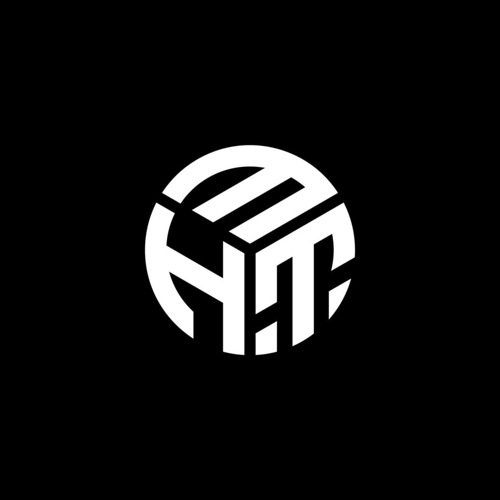 MHT-Brief-Logo-Design auf schwarzem Hintergrund. mht kreatives Initialen-Buchstaben-Logo-Konzept. MHT-Briefgestaltung. vektor