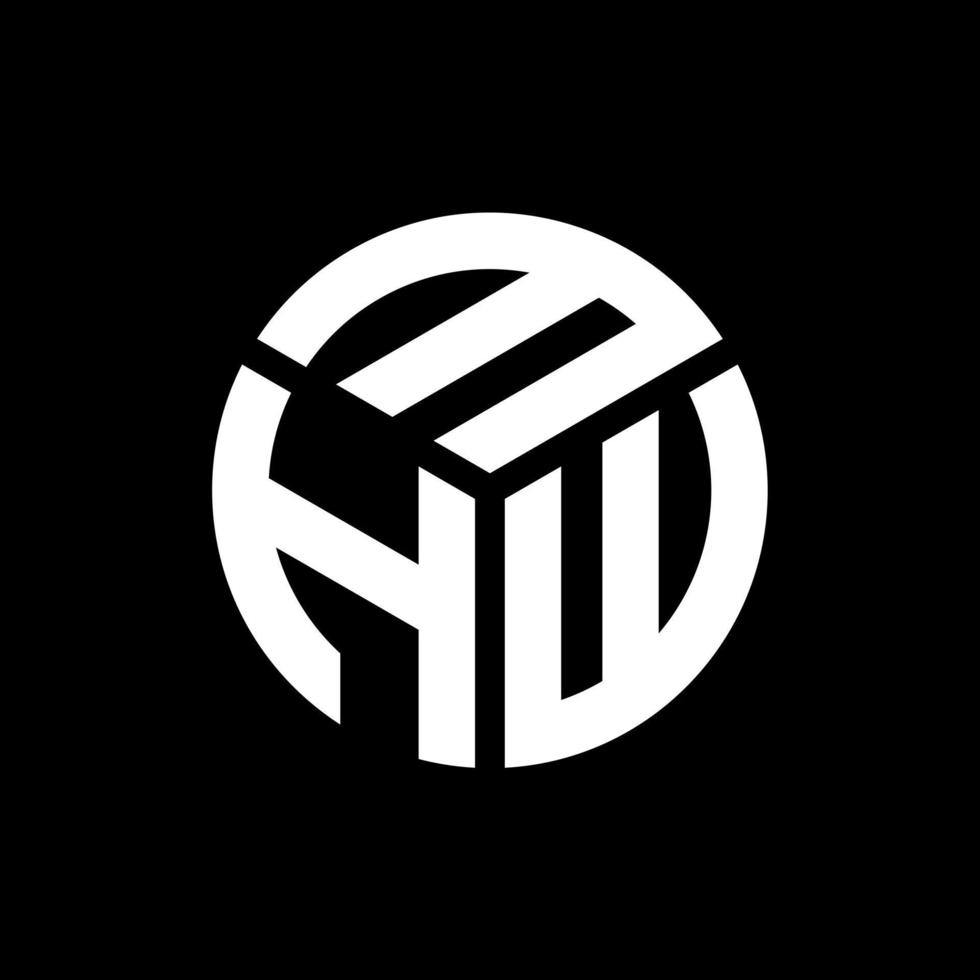 mhw-Buchstaben-Logo-Design auf schwarzem Hintergrund. mhw kreative Initialen schreiben Logo-Konzept. mhw Briefgestaltung. vektor