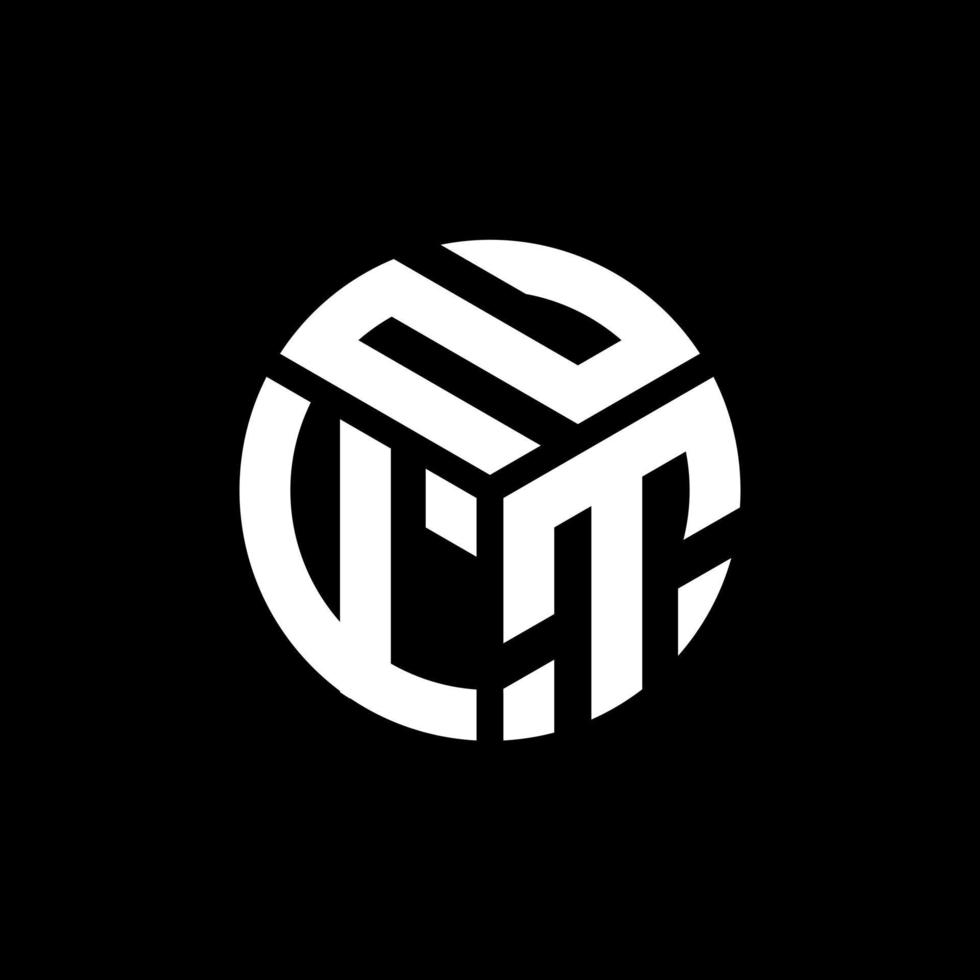nft-Buchstaben-Logo-Design auf schwarzem Hintergrund. nft kreative Initialen schreiben Logo-Konzept. nft Briefgestaltung. vektor