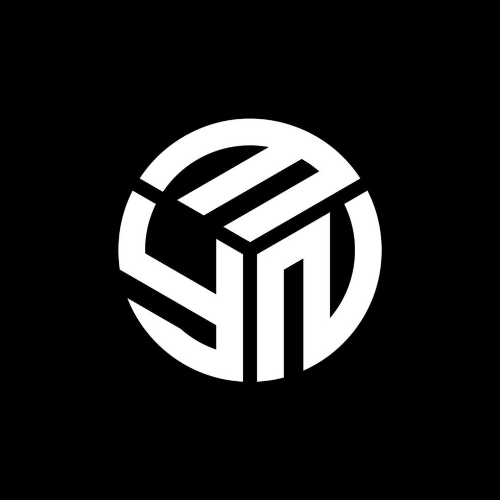 Myn-Brief-Logo-Design auf schwarzem Hintergrund. Myn kreatives Initialen-Buchstaben-Logo-Konzept. mein Briefdesign. vektor