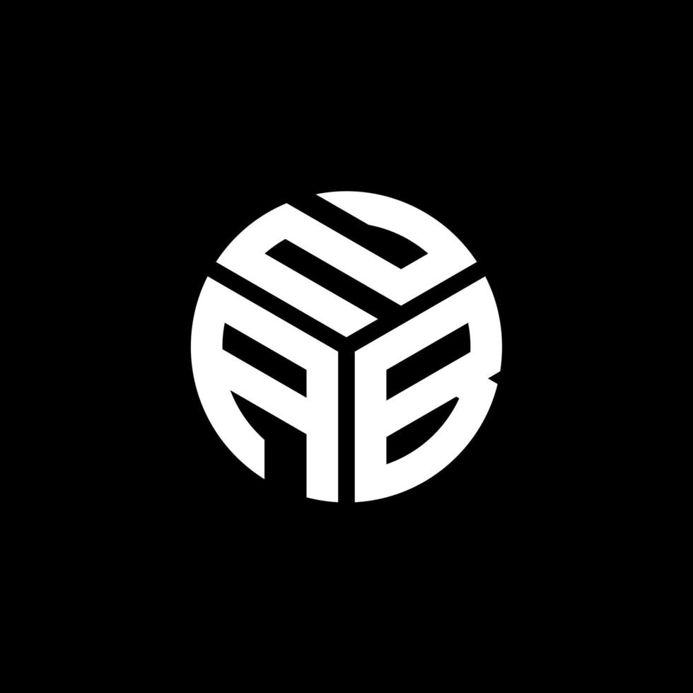 nab-Buchstaben-Logo-Design auf schwarzem Hintergrund. nab kreative Initialen schreiben Logo-Konzept. nab Briefgestaltung. vektor
