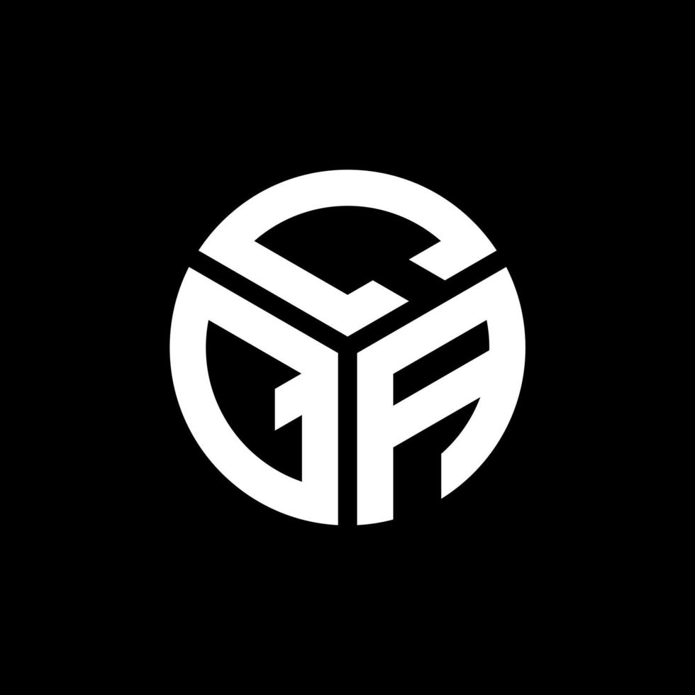 Cqa-Brief-Logo-Design auf schwarzem Hintergrund. cqa kreatives Initialen-Buchstaben-Logo-Konzept. cqa Briefdesign. vektor