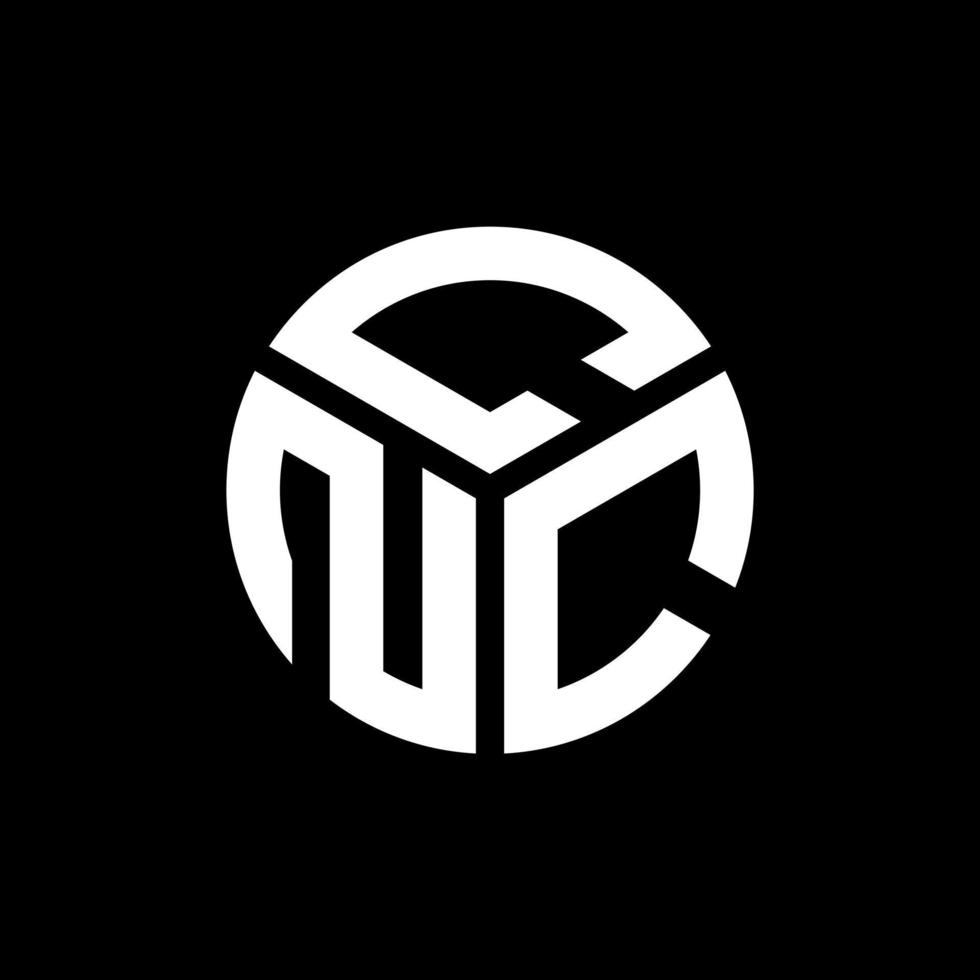 CNC-Brief-Logo-Design auf schwarzem Hintergrund. cnc-kreatives Initialen-Buchstaben-Logo-Konzept. CNC-Briefgestaltung. vektor