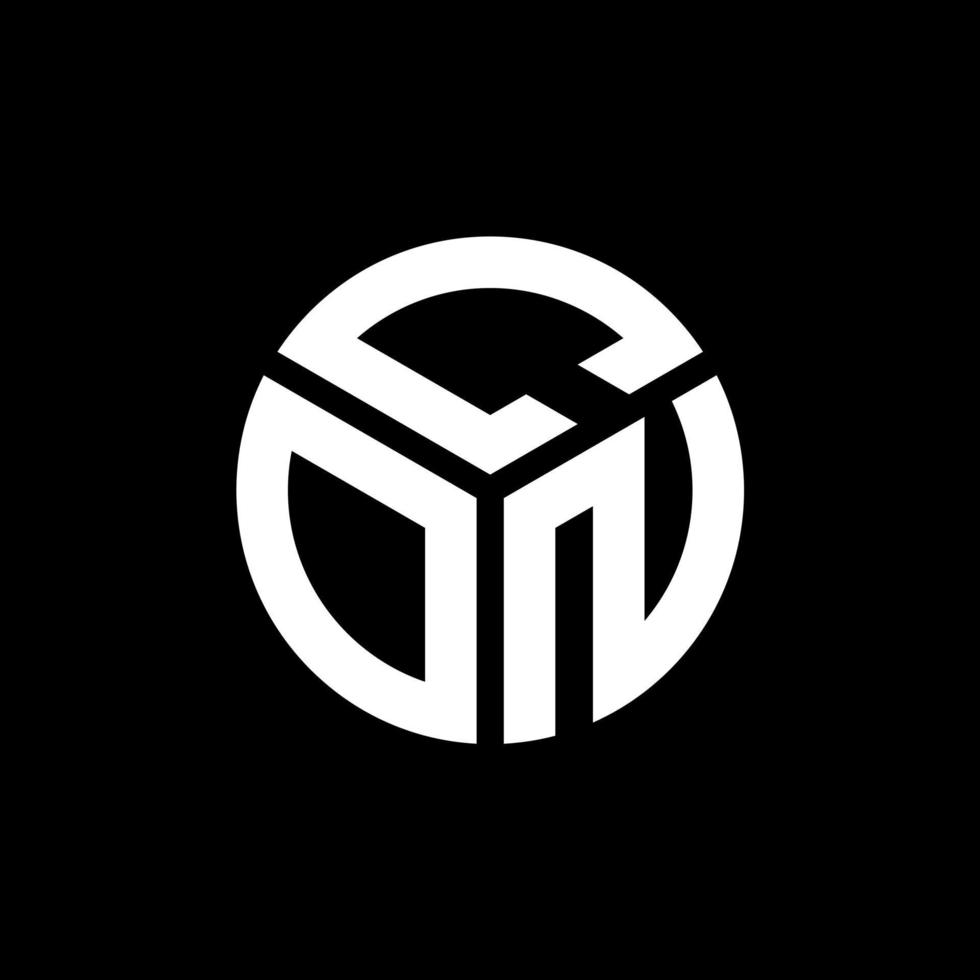con-Brief-Logo-Design auf schwarzem Hintergrund. con kreative Initialen schreiben Logo-Konzept. con Briefgestaltung. vektor
