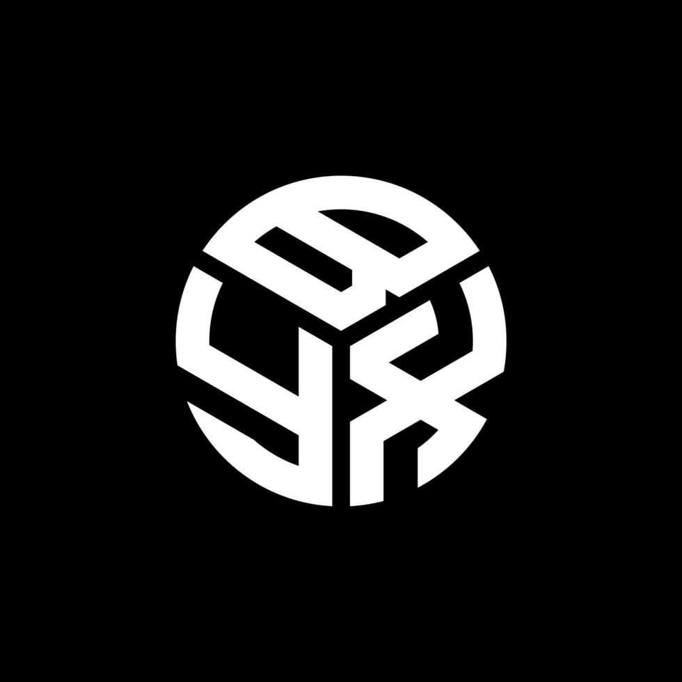 Byx-Brief-Logo-Design auf schwarzem Hintergrund. byx kreatives Initialen-Buchstaben-Logo-Konzept. Byx Briefdesign. vektor