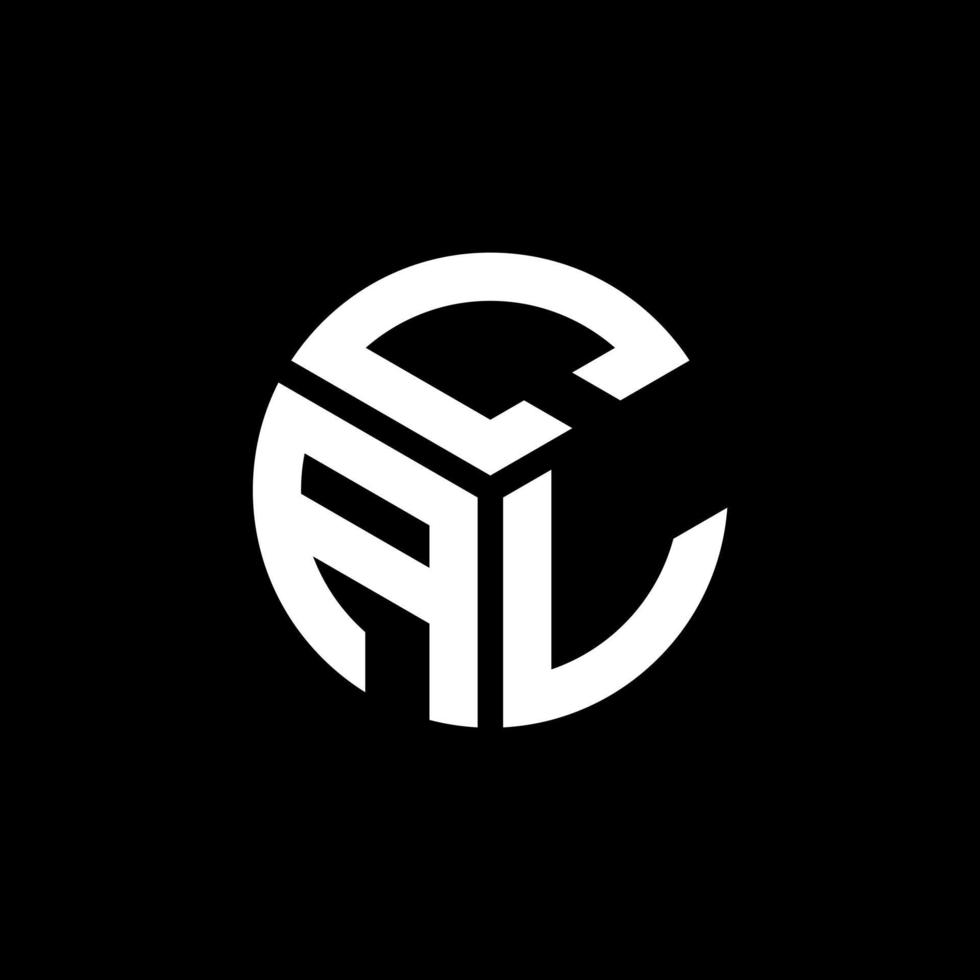 cal-Brief-Logo-Design auf schwarzem Hintergrund. cal kreative Initialen schreiben Logo-Konzept. cal Briefgestaltung. vektor