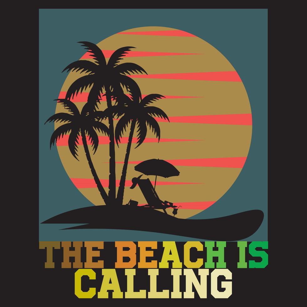 stranden kallar vektor t-shirt design