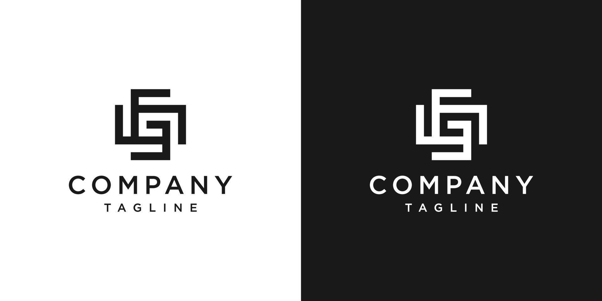 kreativer buchstabe g monogramm logo design symbol vorlage weißer und schwarzer hintergrund vektor