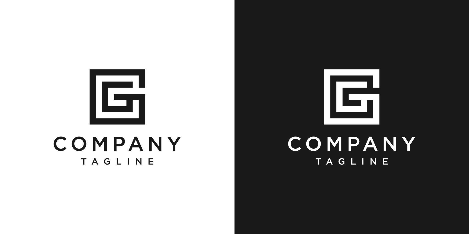 kreativa brev gg monogram logotyp design ikon mall vit och svart bakgrund vektor