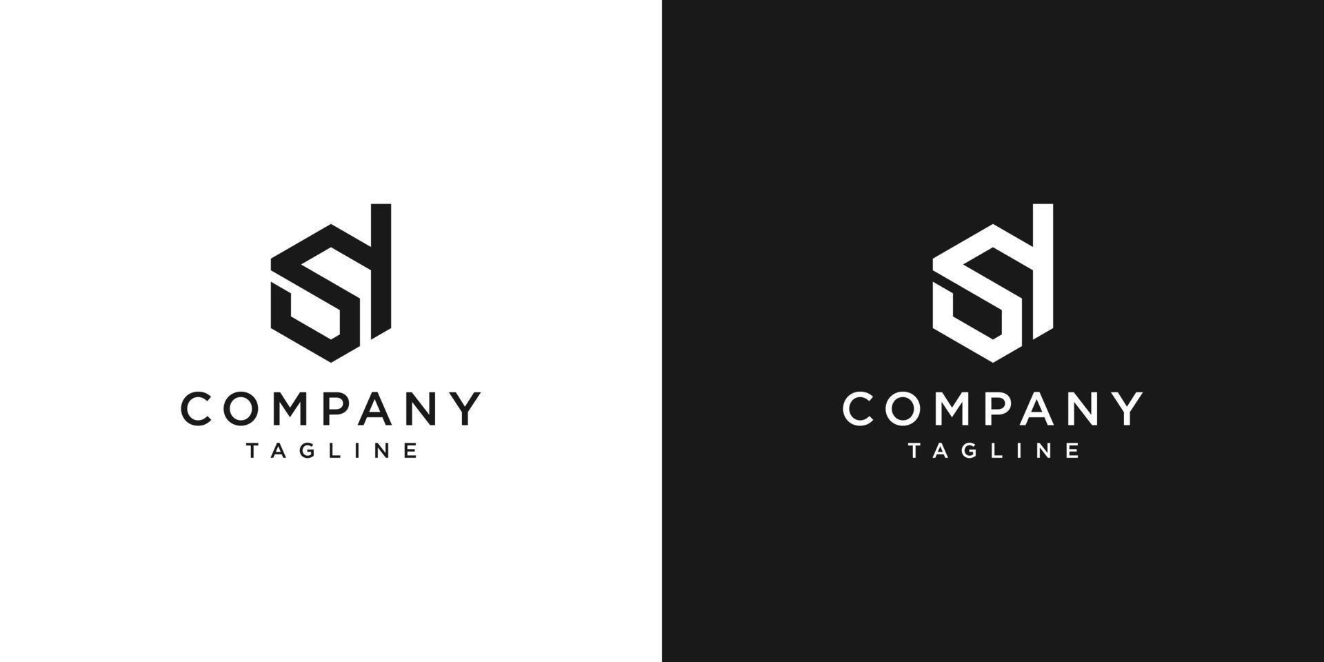 kreativa bokstaven ds monogram logotyp design ikon mall vit och svart bakgrund vektor