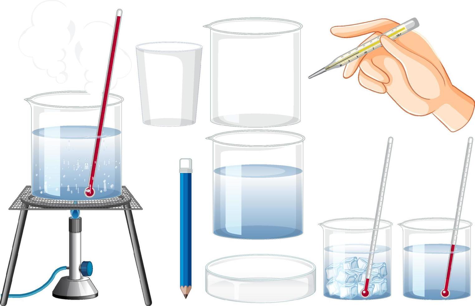 Wassertemperatur-Wissenschaftsexperiment vektor