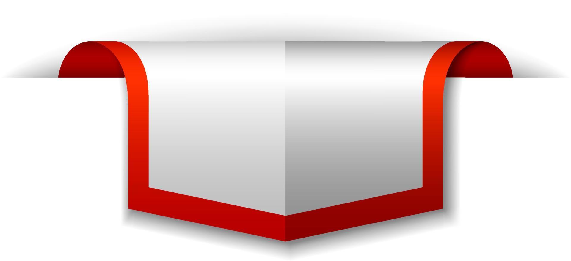 rotes Fahnendesign auf weißem Hintergrund vektor