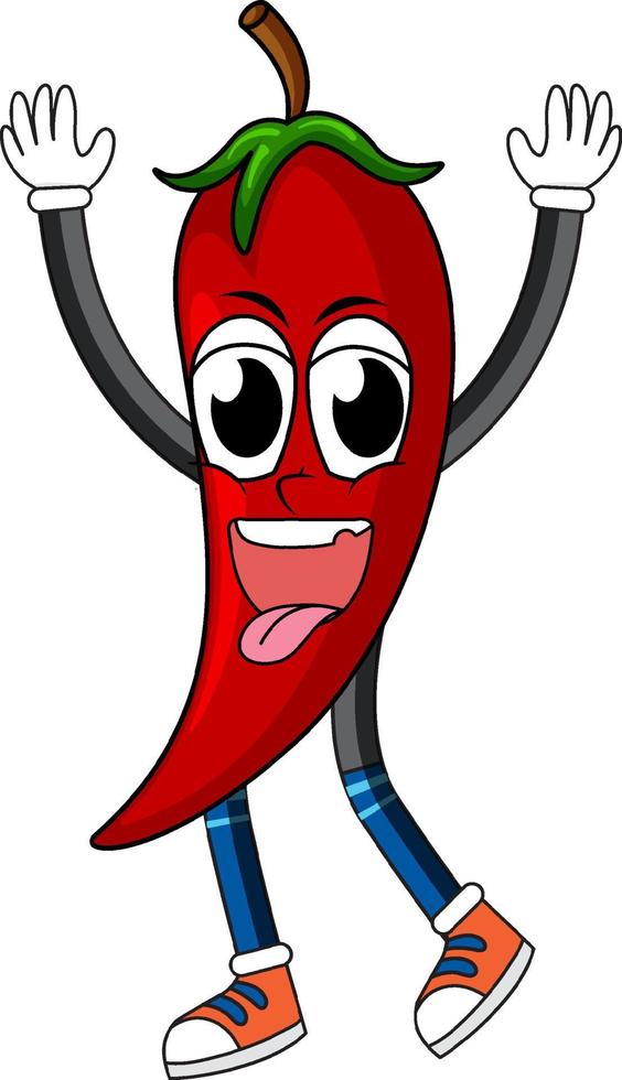 röd chili med glatt ansikte vektor