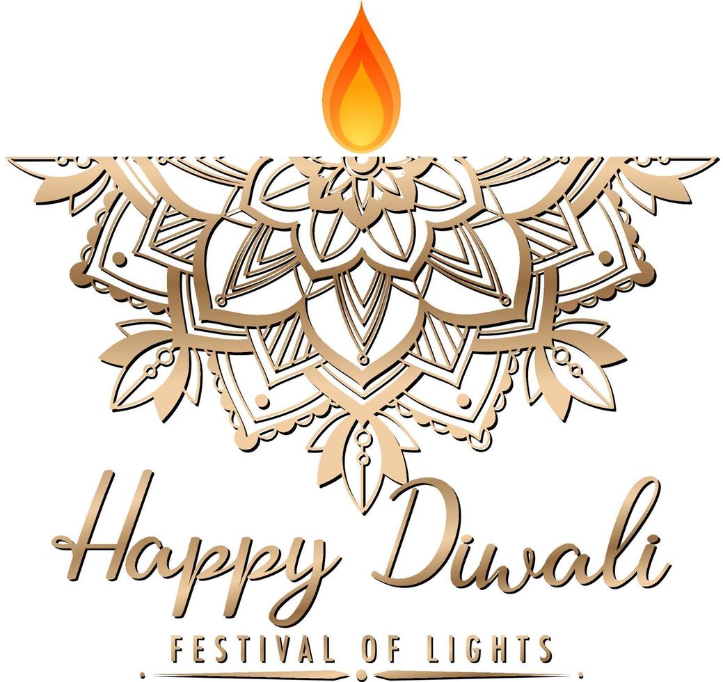 glad diwali festival av ljus affisch vektor