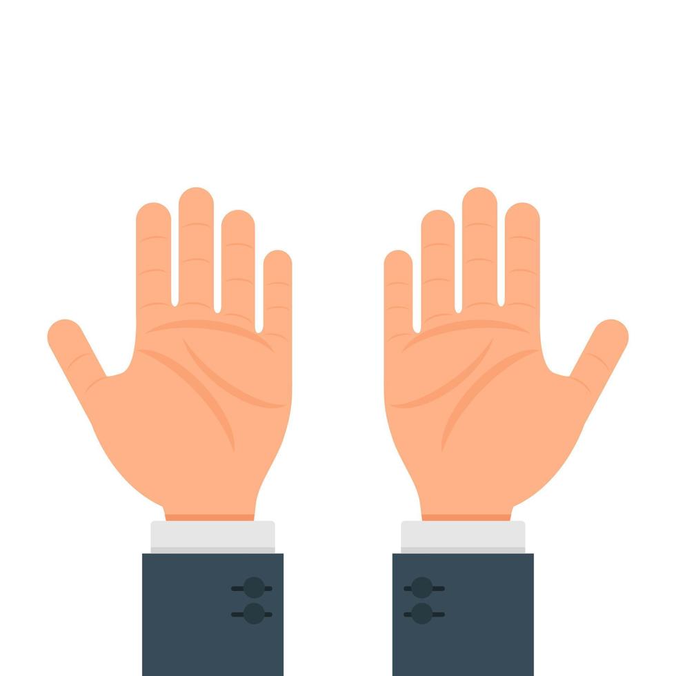 mänskliga händer gest vektor platt illustration design isolerad på vit bakgrund
