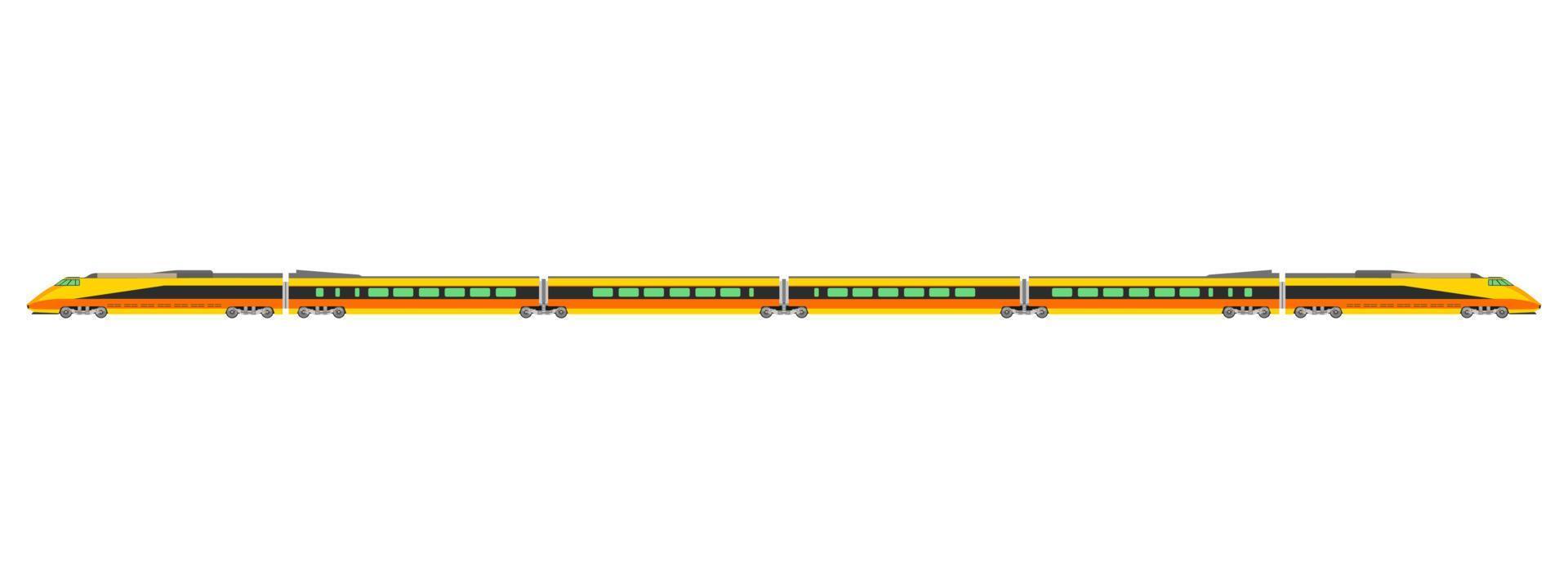 Hochgeschwindigkeitsbahn gelber Zugvektor flaches Illustrationsdesign vektor