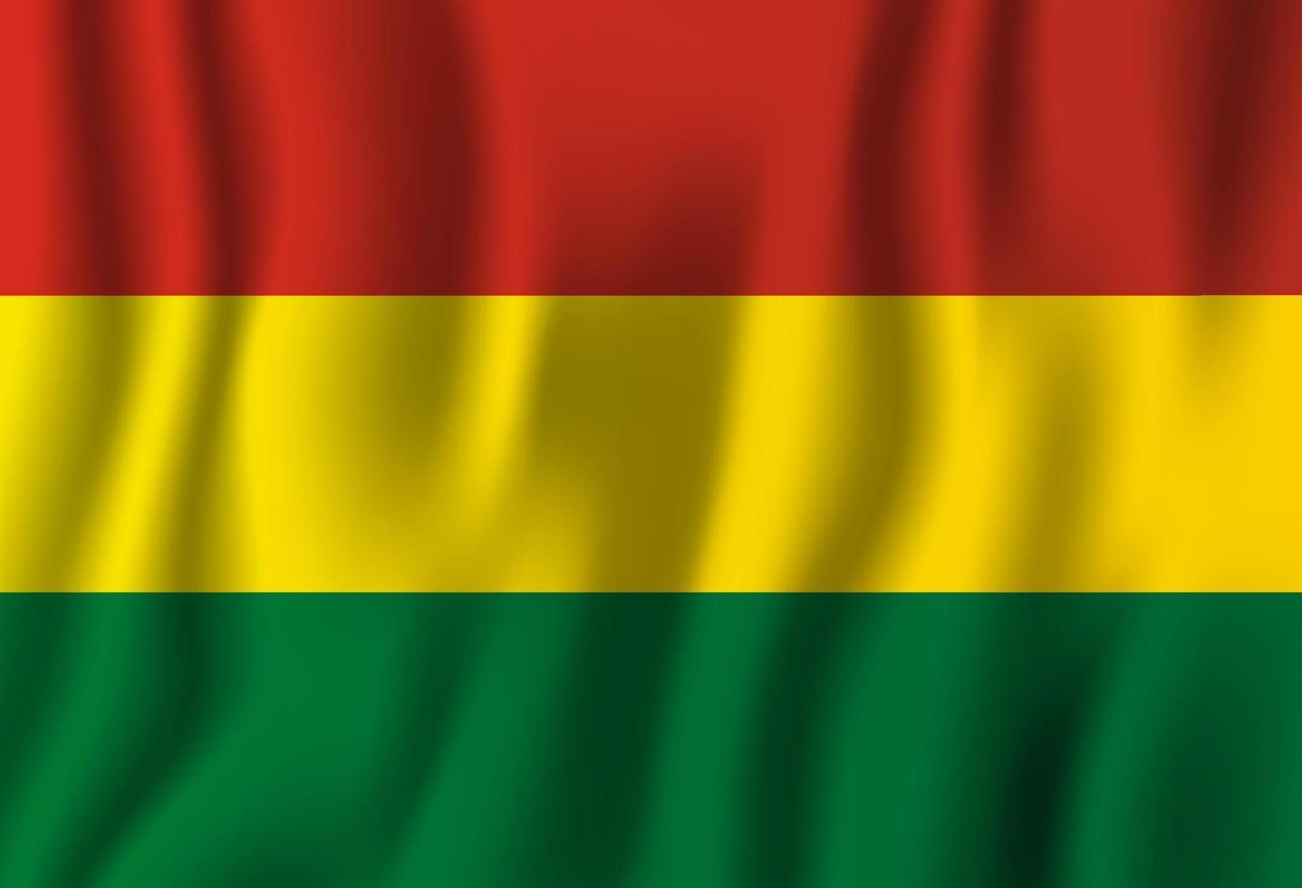 bolivien realistische wehende flaggenvektorillustration. Hintergrundsymbol des nationalen Landes. Tag der Unabhängigkeit vektor