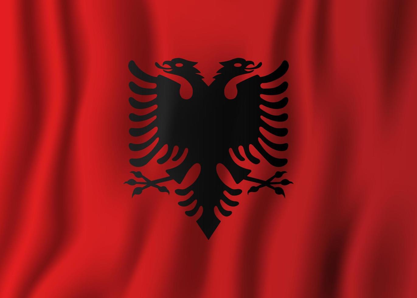 albanien realistiska viftande flagga vektorillustration. nationellt land bakgrundssymbol. självständighetsdag vektor