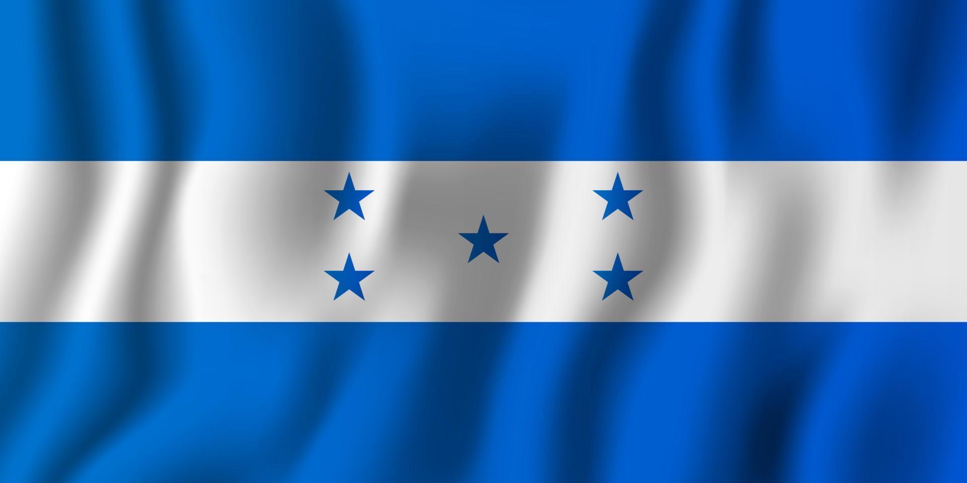 honduras realistische wehende flaggenvektorillustration. Hintergrundsymbol des nationalen Landes. Tag der Unabhängigkeit vektor