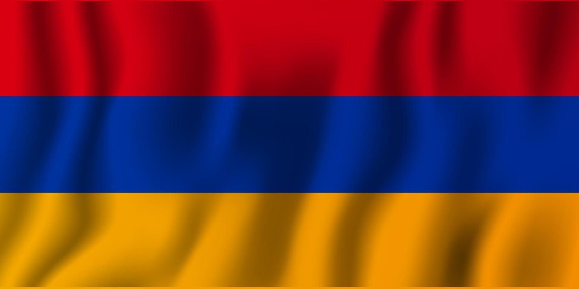 armenien realistische wehende flaggenvektorillustration. Hintergrundsymbol des nationalen Landes. Tag der Unabhängigkeit vektor