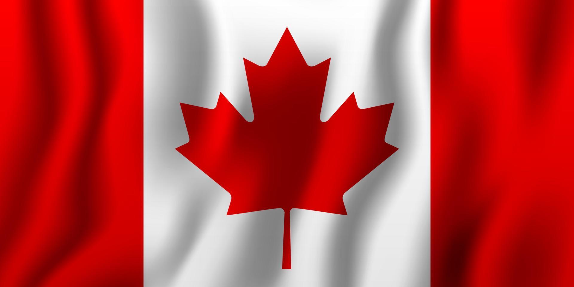 Kanada realistiska viftande flagga vektorillustration. nationellt land bakgrundssymbol. självständighetsdag vektor