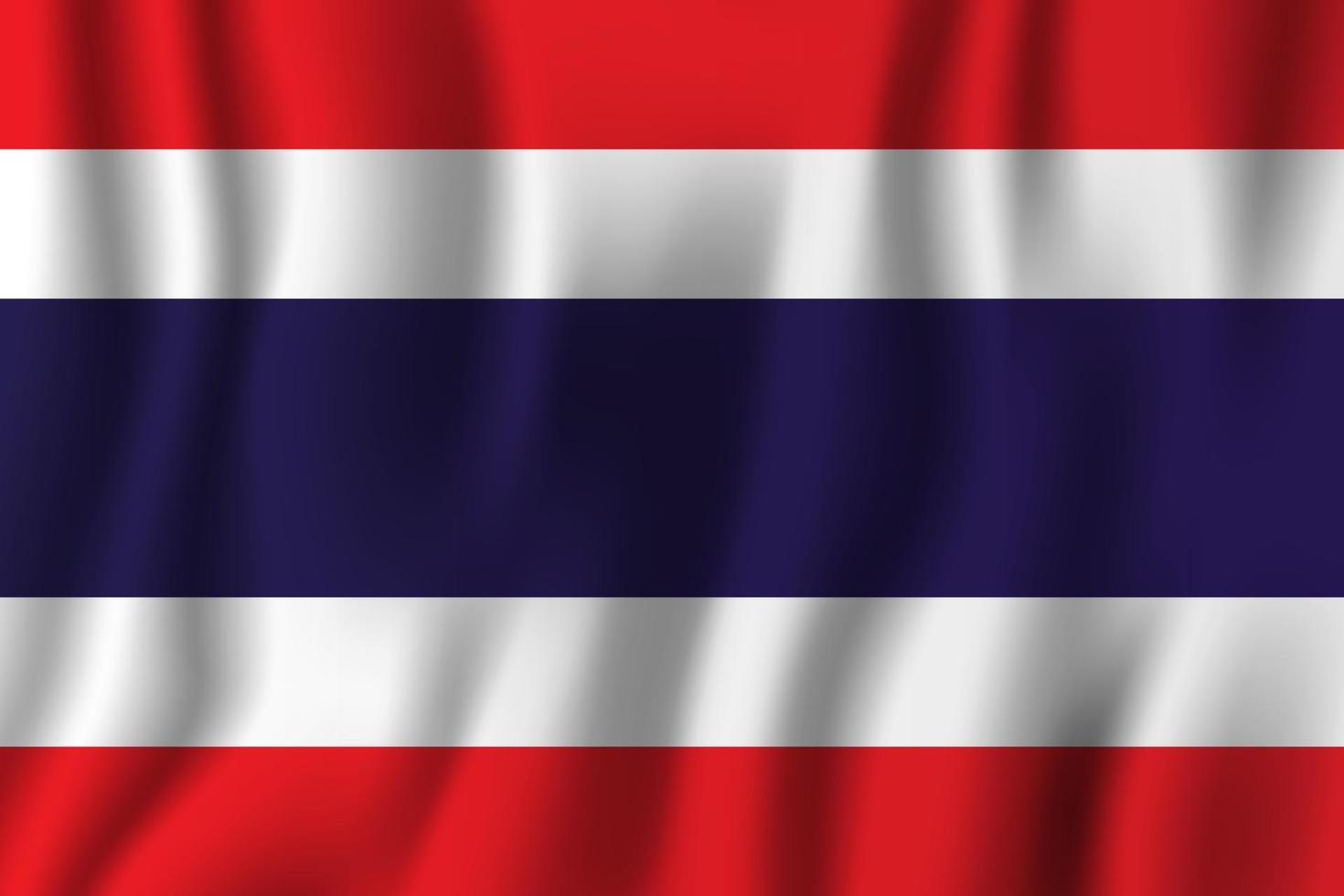 thailand realistiska viftande flagga vektorillustration. nationellt land bakgrundssymbol. självständighetsdag vektor