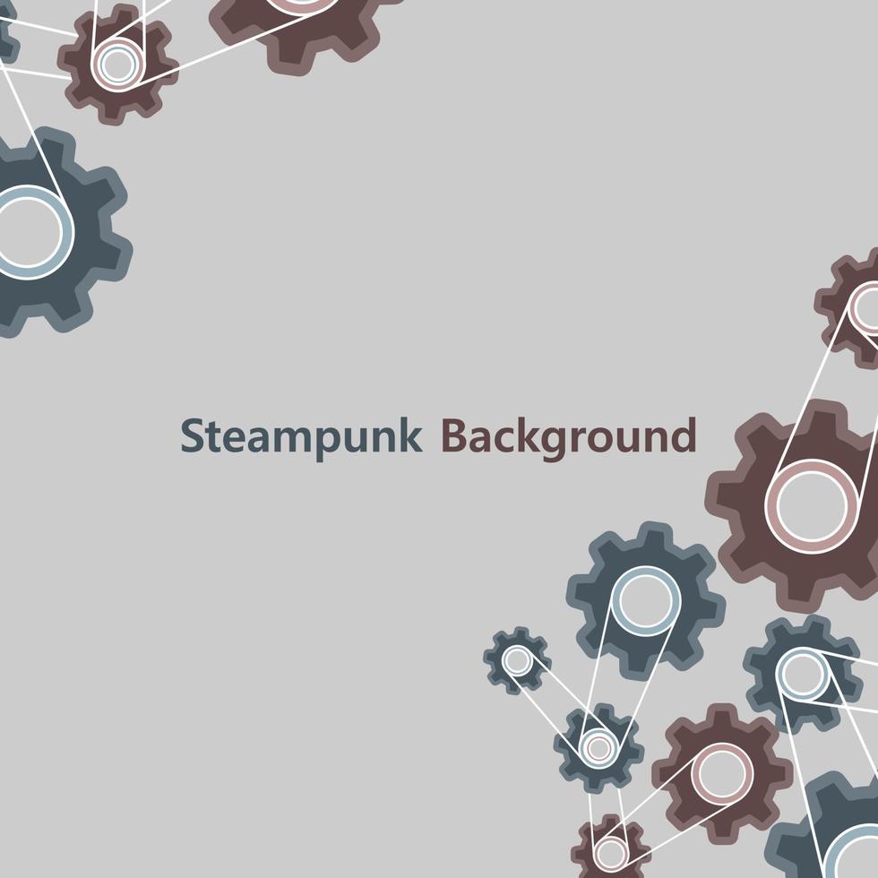 Steampunk-Hintergrund Vintage-Stil-Grafik. alter Metallzahnrad-Beschaffenheitsmaschinensymbolvektor. Retro-Rahmen-Design-Dekoration-Engineering-Rad. Industrial Grunge rostige antike Tapete abstrakt vektor