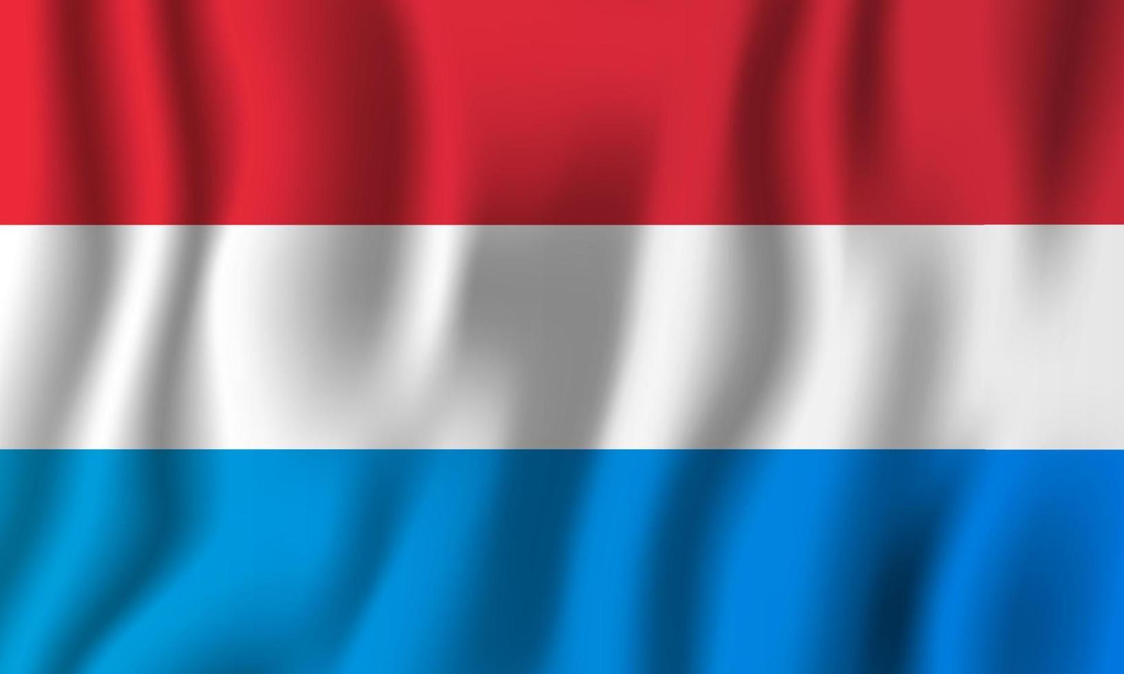 luxemburg realistische wehende flaggenvektorillustration. Hintergrundsymbol des nationalen Landes. Tag der Unabhängigkeit vektor
