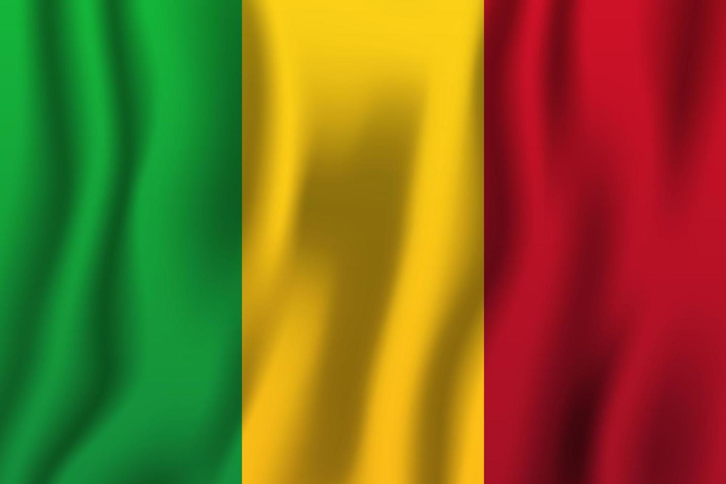 mali realistische wehende flaggenvektorillustration. Hintergrundsymbol des nationalen Landes. Tag der Unabhängigkeit vektor