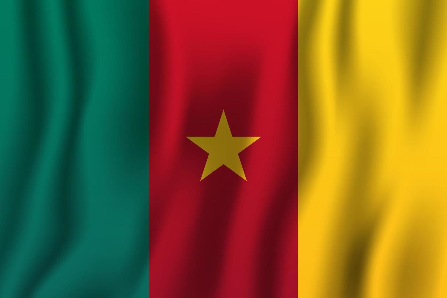 Kamerun realistiska viftande flagga vektorillustration. nationellt land bakgrundssymbol. självständighetsdag vektor