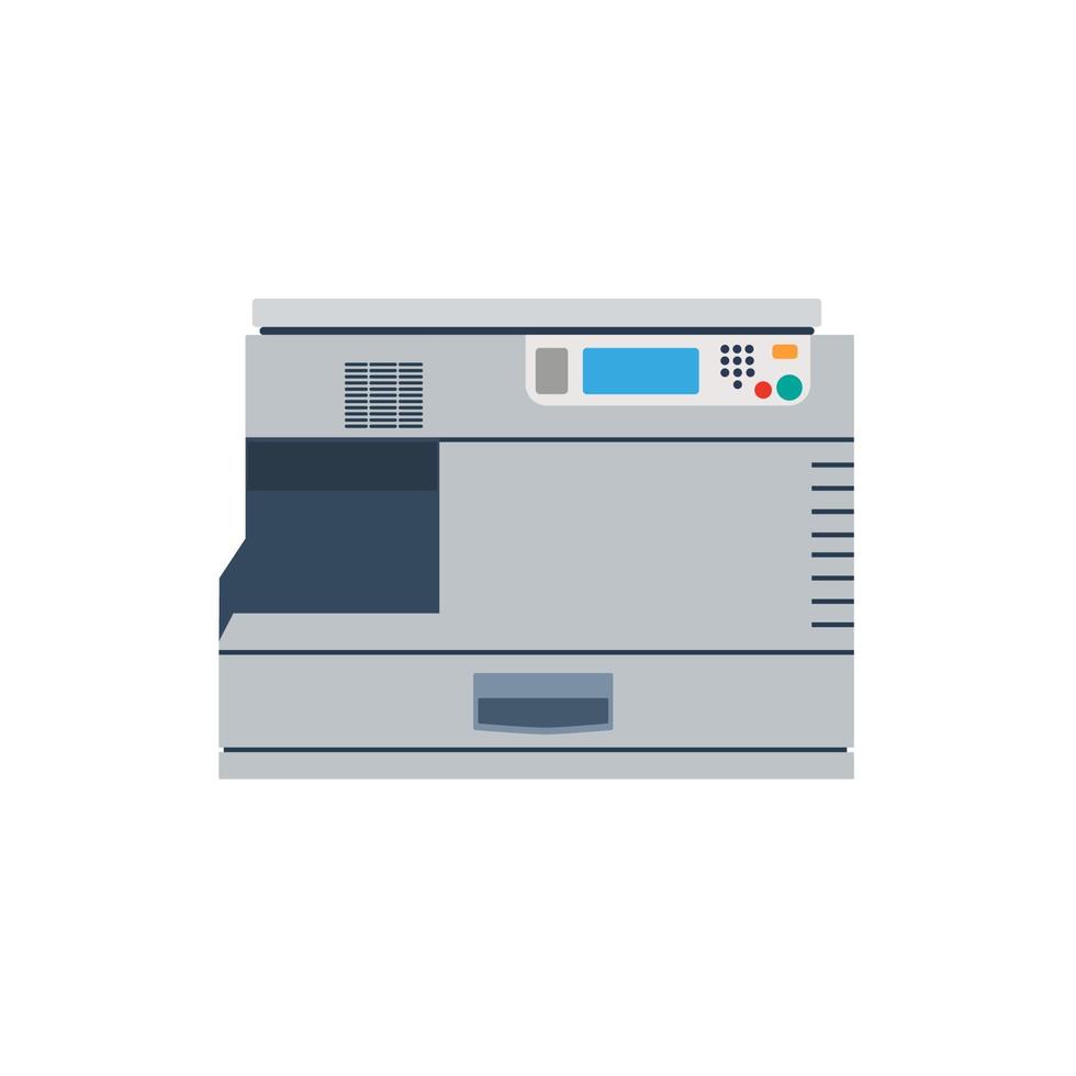 Druckermaschine Büro kopieren Vektor. Druckgeschäft Symbol Abbildung Kopierpapier. Kopierer isolierter Scanner vektor