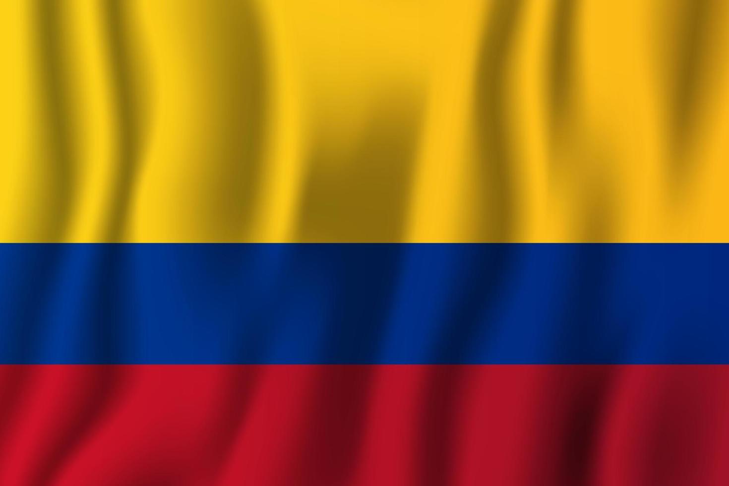 kolumbien realistische schwenkende flaggenvektorillustration. Hintergrundsymbol des nationalen Landes. Tag der Unabhängigkeit vektor