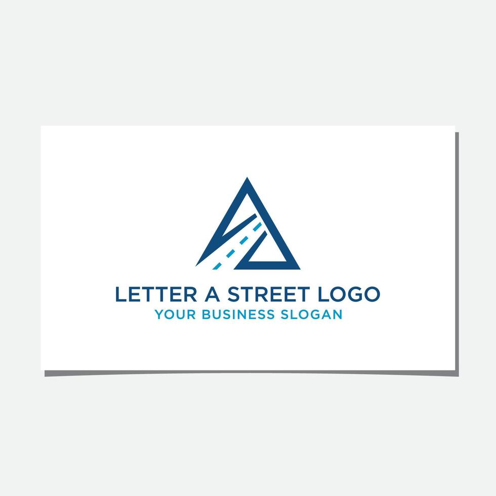bokstaven "a" gata eller triangel gata logotyp design vektor
