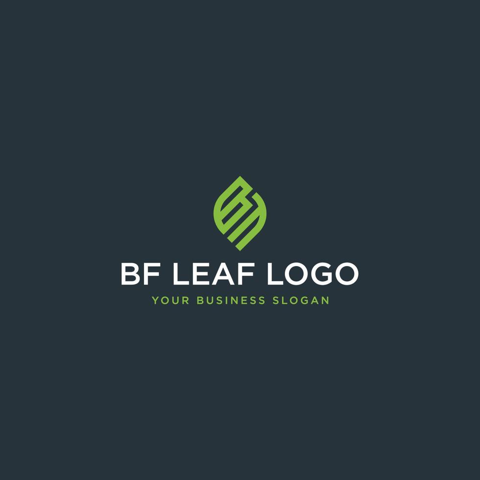 bf-Blatt-Logo-Design-Vektor vektor