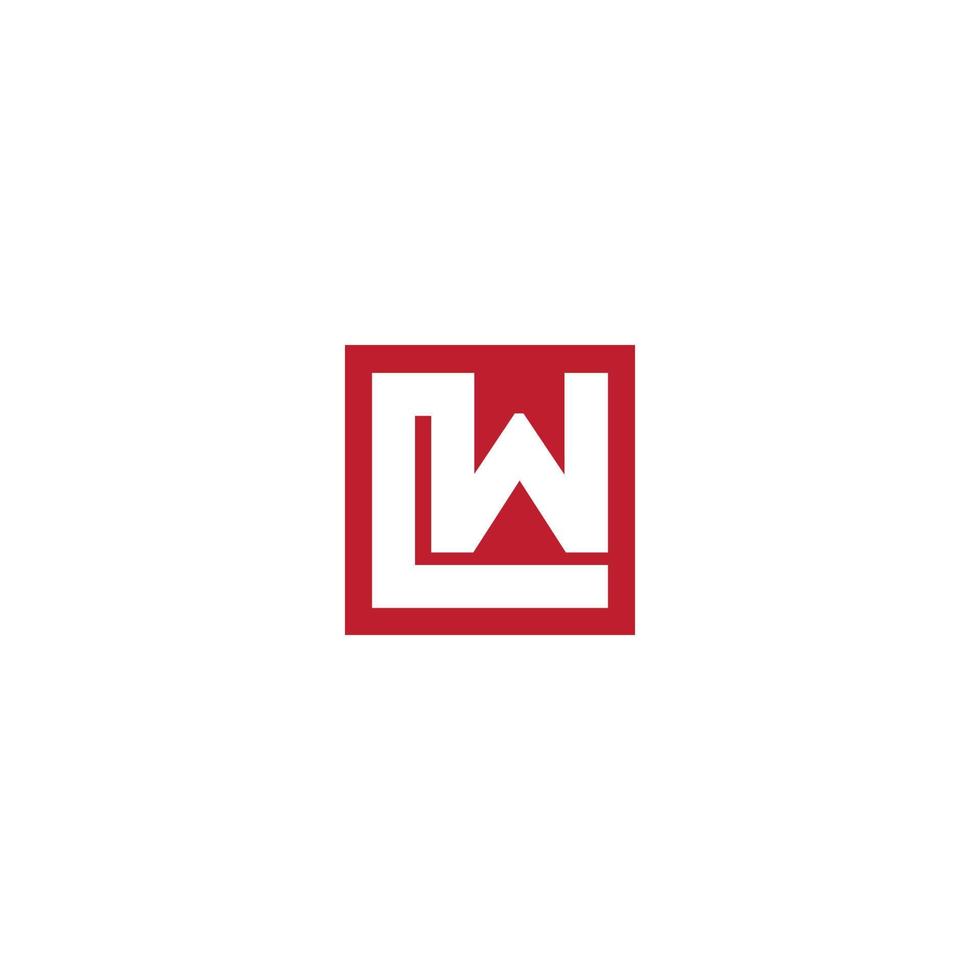 lw Logo-Design mit negativem Raum vektor