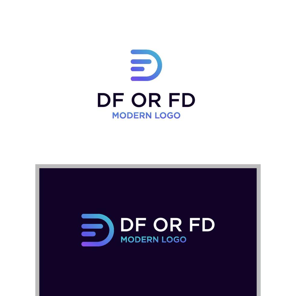 df initial logotyp design vektor