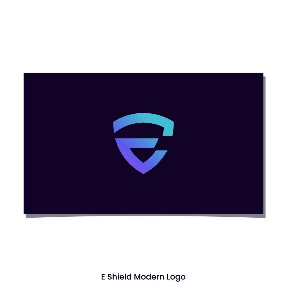 e-Schild-Logo-Design-Vektor vektor