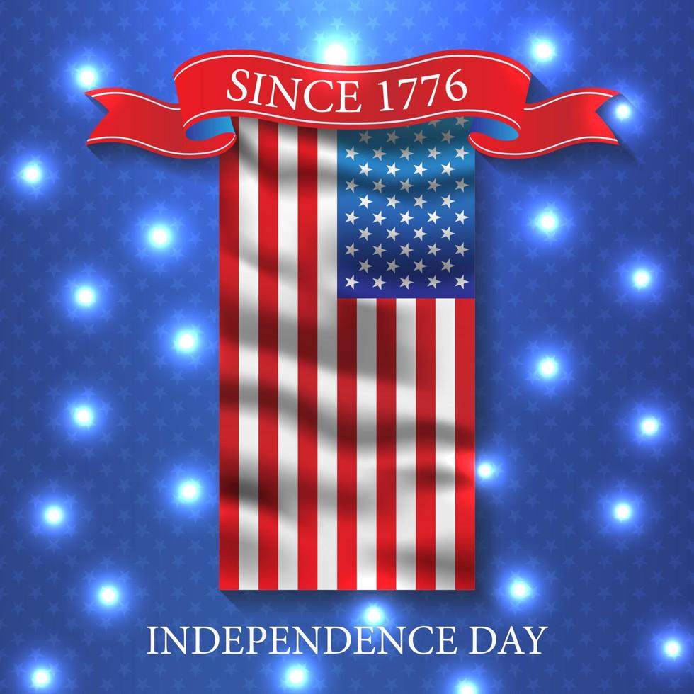 fjärde juli självständighetsdagen i USA. vektor patriotisk bakgrundsdesign. inbjudan flyer fira illustration