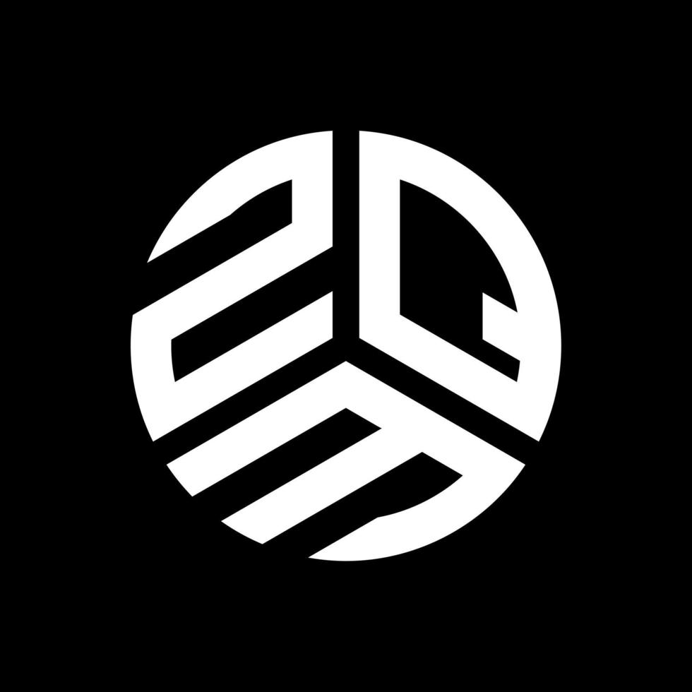 zqm-Brief-Logo-Design auf schwarzem Hintergrund. zqm kreative Initialen schreiben Logo-Konzept. zqm Briefgestaltung. vektor