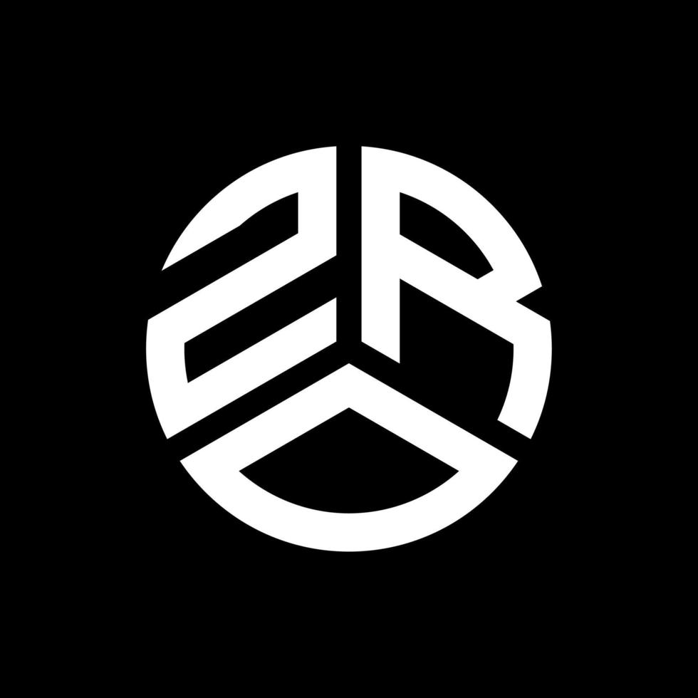 zro-Buchstaben-Logo-Design auf schwarzem Hintergrund. zro kreative Initialen schreiben Logo-Konzept. zro-Buchstaben-Design. vektor