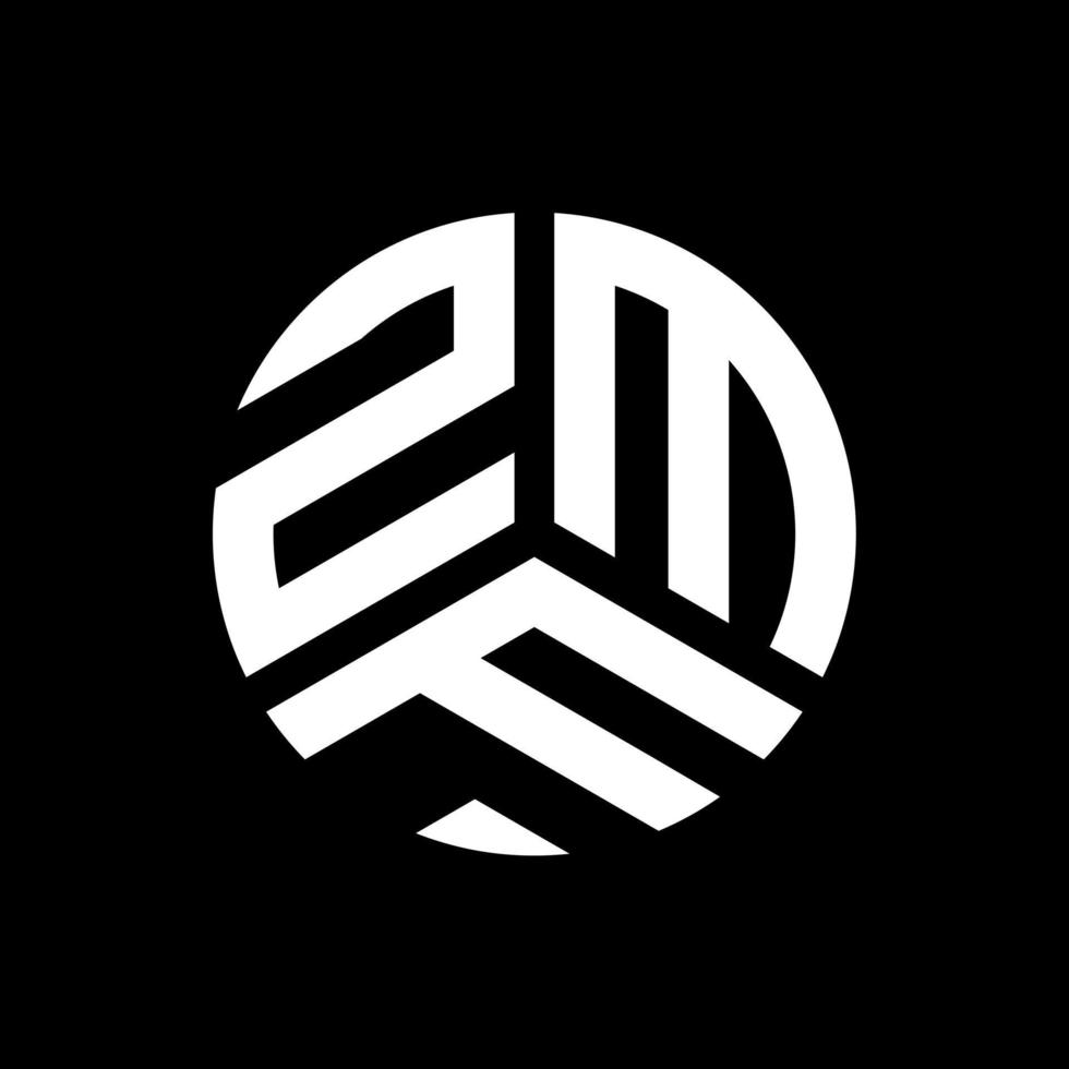 zmf-Brief-Logo-Design auf schwarzem Hintergrund. zmf kreative Initialen schreiben Logo-Konzept. zmf Briefgestaltung. vektor
