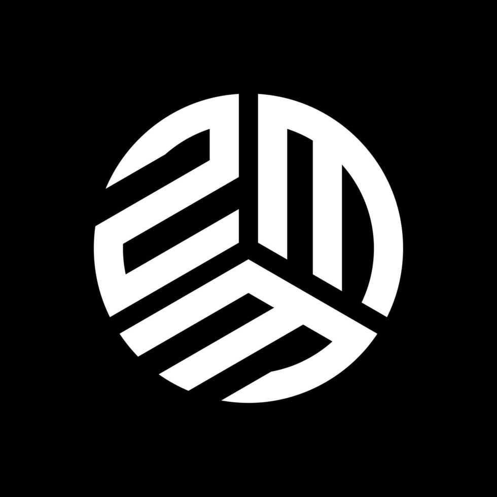 zmm-Buchstaben-Logo-Design auf schwarzem Hintergrund. zmm kreative Initialen schreiben Logo-Konzept. zmm Briefgestaltung. vektor