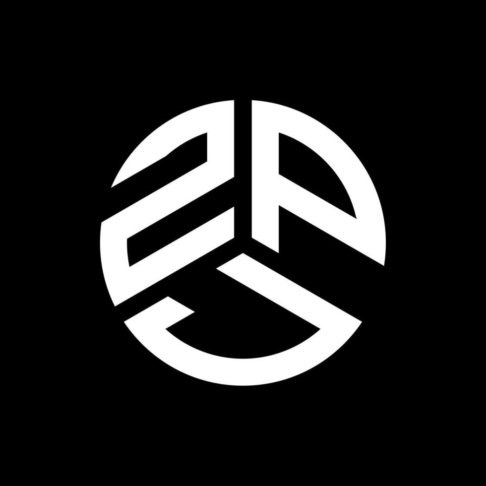 zpj-Buchstaben-Logo-Design auf schwarzem Hintergrund. zpj kreative Initialen schreiben Logo-Konzept. zpj Briefgestaltung. vektor