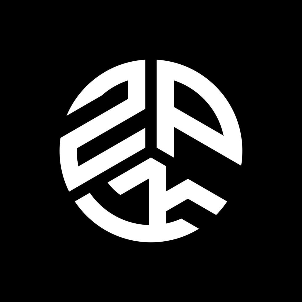 zpk-Brief-Logo-Design auf schwarzem Hintergrund. zpk kreative Initialen schreiben Logo-Konzept. zpk Briefgestaltung. vektor