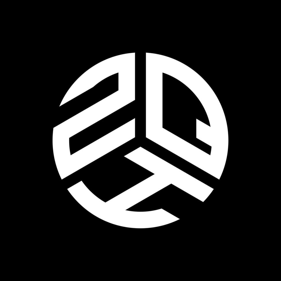 zqh brev logotyp design på svart bakgrund. zqh kreativa initialer brev logotyp koncept. zqh bokstavsdesign. vektor
