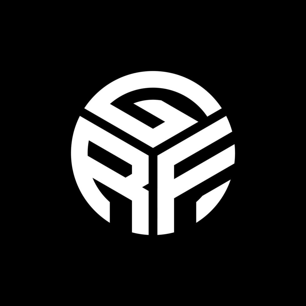 gf-Buchstaben-Logo-Design auf schwarzem Hintergrund. grf kreative Initialen schreiben Logo-Konzept. grf Briefgestaltung. vektor
