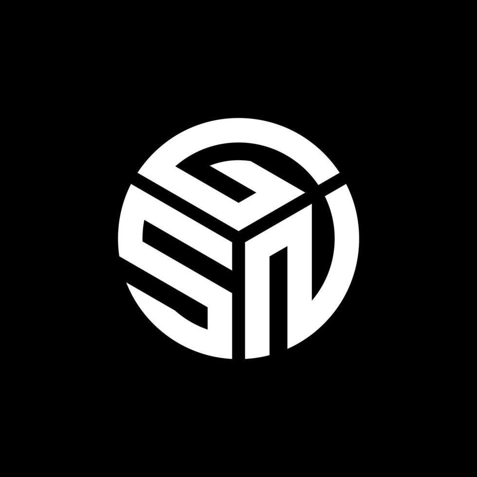 gsn-Brief-Logo-Design auf schwarzem Hintergrund. gsn kreative Initialen schreiben Logo-Konzept. Gsn-Briefgestaltung. vektor